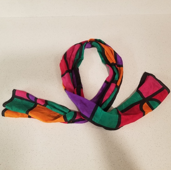 Mondrain Stained Glass Multicolored Scarf - Picture 3 of 6